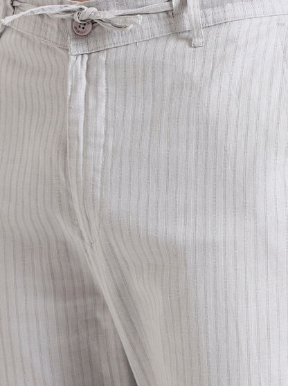 Light Grey Striped Regular Fit Track Pant | JadeBlue