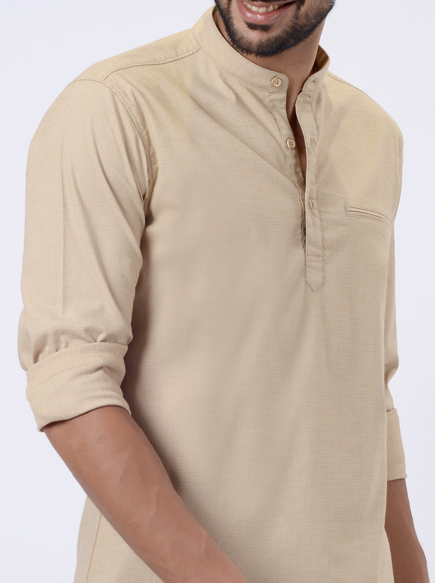 Khaki Solid Regular Fit Casual Shirt | JadeBlue