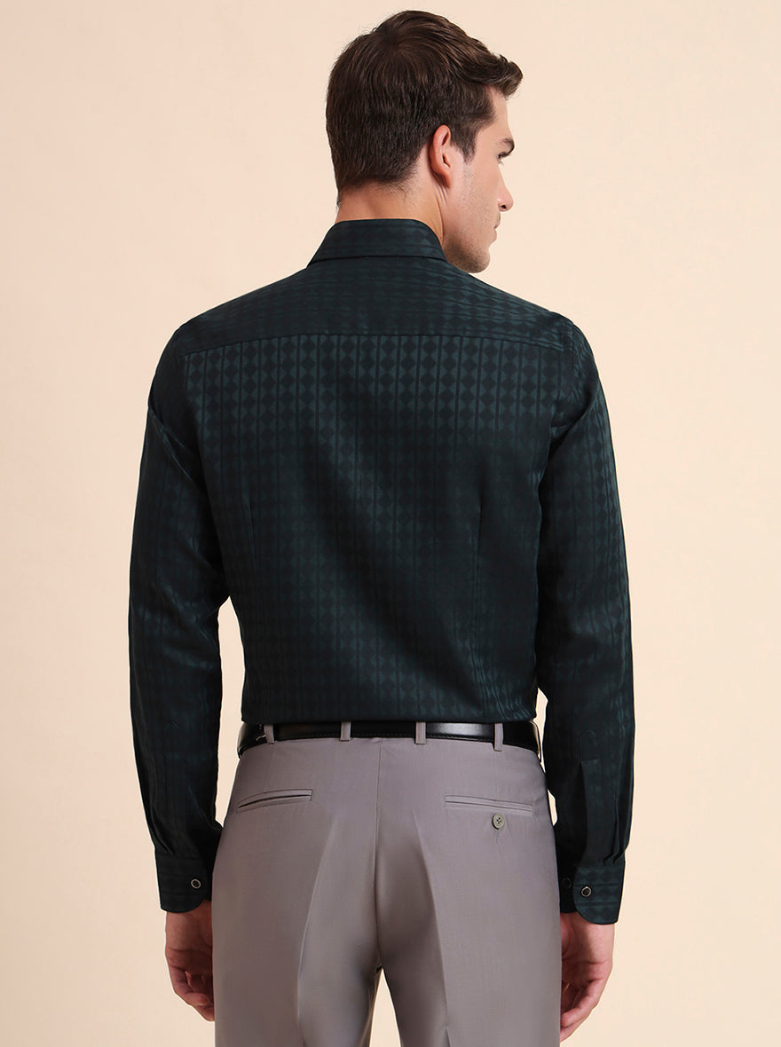 Green Solid Slim Fit Party Wear Shirt | Wyre