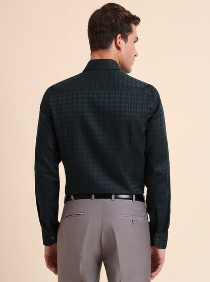 Green Solid Slim Fit Party Wear Shirt | Wyre