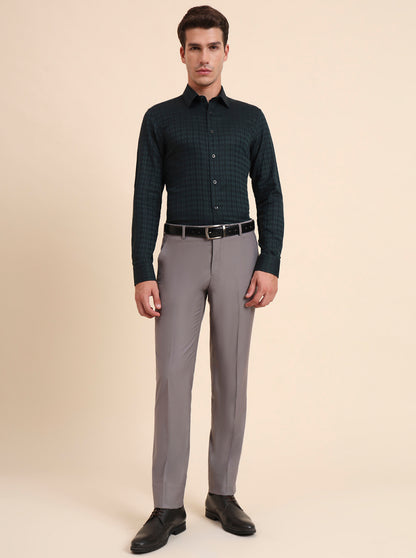 Green Solid Slim Fit Party Wear Shirt | Wyre