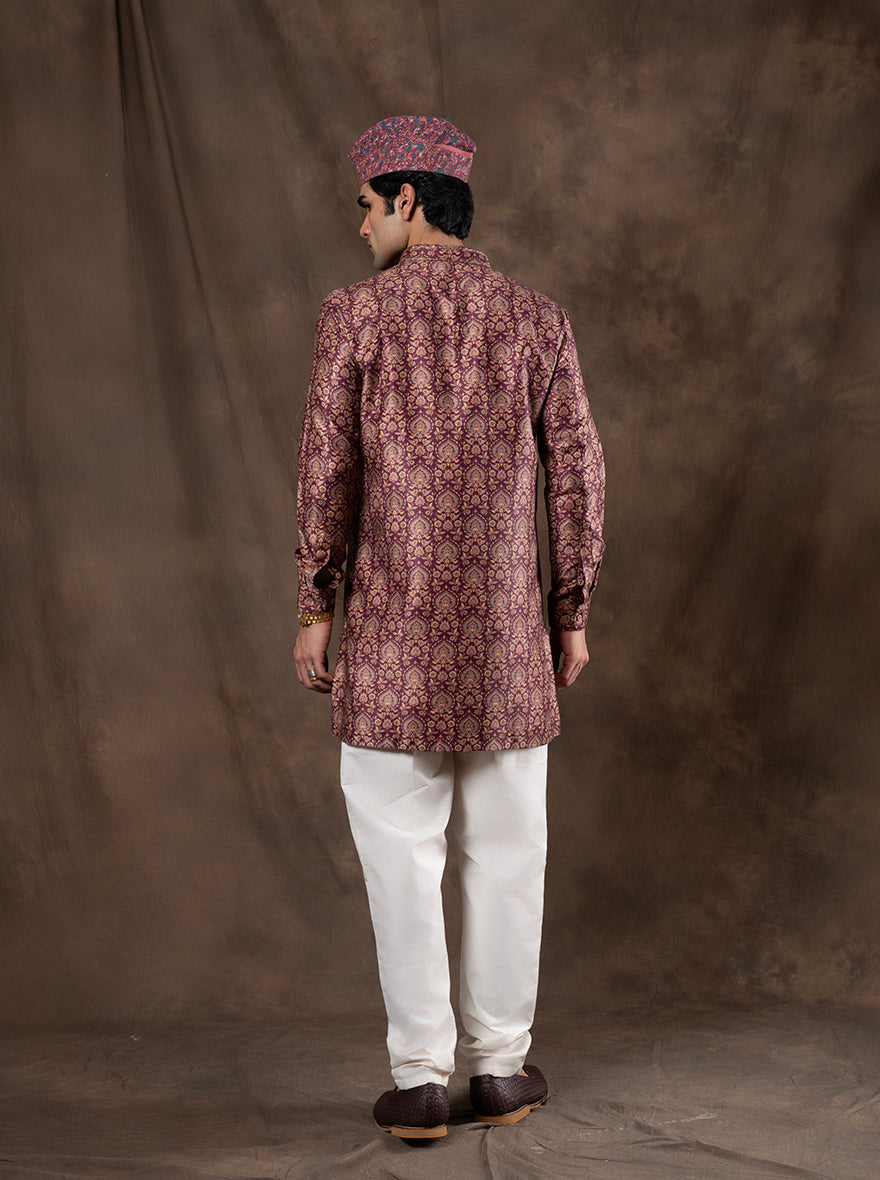 Maroon Printed  Kurta | Virasana