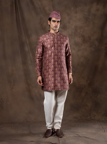 Maroon Printed  Kurta | Virasana