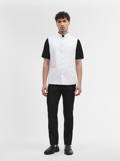 White Solid Regular Fit Modi Jacket | JadeBlue