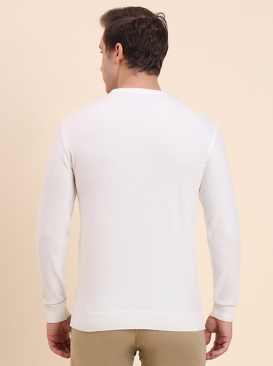 White Printed Tailored Fit T-Shirt | JadeBlue