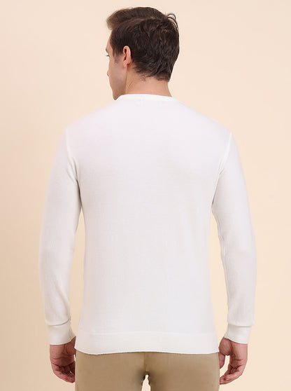 White Printed Tailored Fit T-Shirt | JadeBlue
