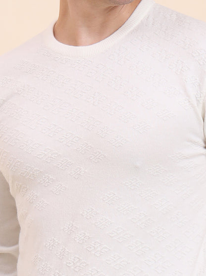 White Printed Tailored Fit T-Shirt | JadeBlue