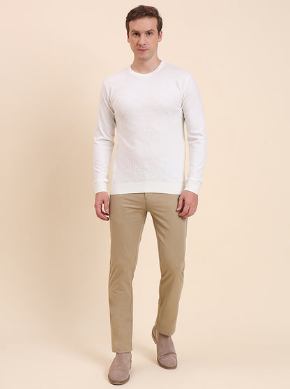 White Printed Tailored Fit T-Shirt | JadeBlue