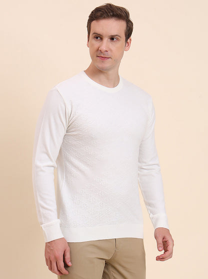 White Printed Tailored Fit T-Shirt | JadeBlue