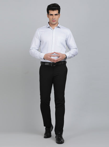 White Printed Regular Fit Formal Shirt | Greenfibre