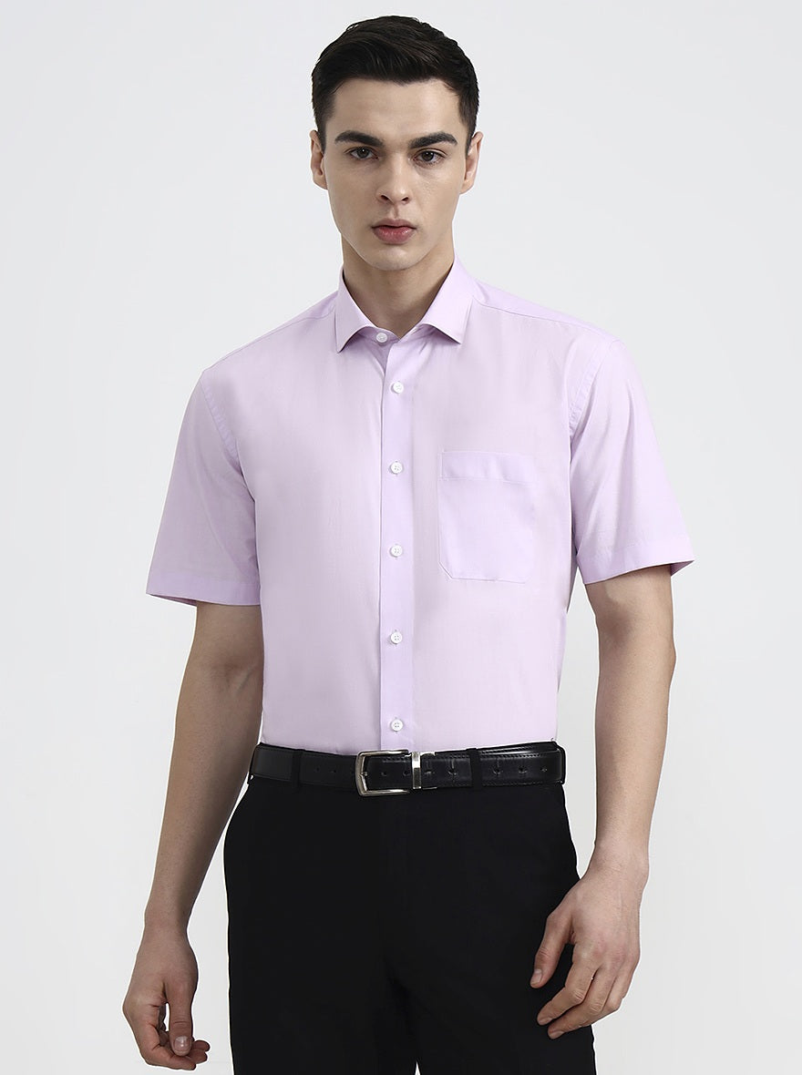 Purple Solid Regular Fit Formal Shirt | JadeBlue