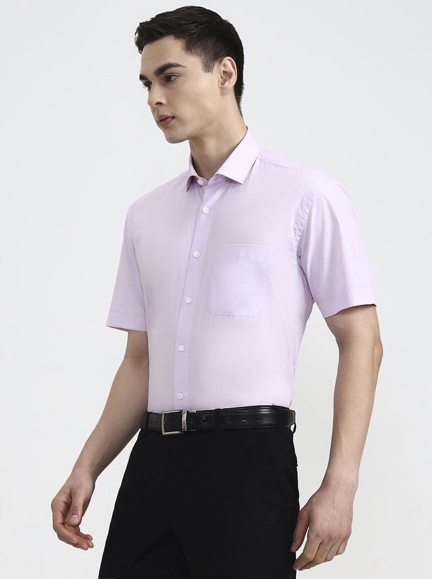 Purple Solid Regular Fit Formal Shirt | JadeBlue
