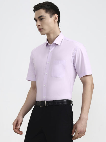 Purple Solid Regular Fit Formal Shirt | JadeBlue