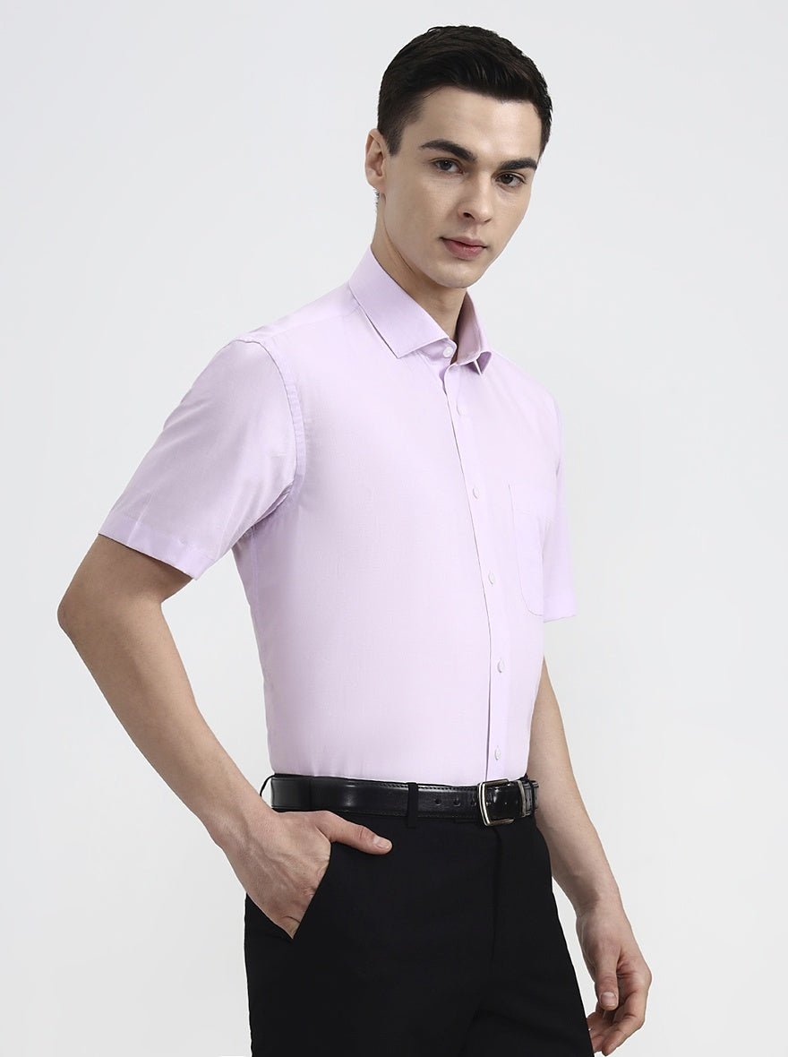 Purple Solid Regular Fit Formal Shirt | JadeBlue