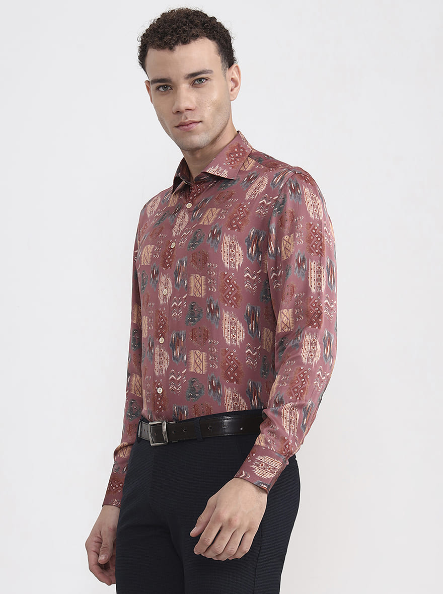Multicolor Printed Slim Fit Formal Shirt | JadeBlue Super Luxe