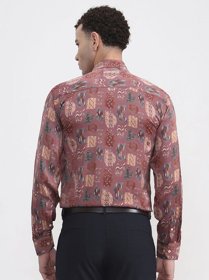 Multicolor Printed Slim Fit Formal Shirt | JadeBlue Super Luxe