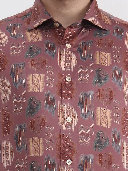 Multicolor Printed Slim Fit Formal Shirt | JadeBlue Super Luxe
