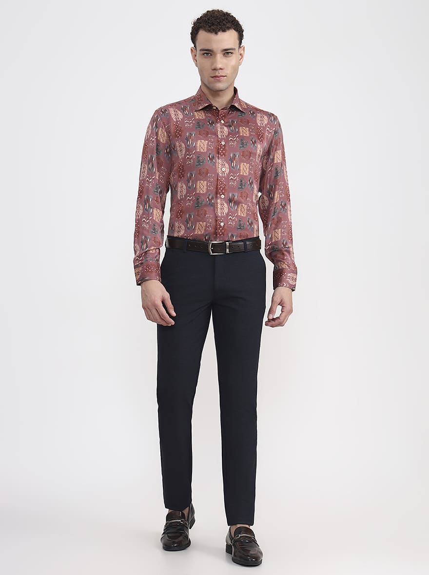 Multicolor Printed Slim Fit Formal Shirt | JadeBlue Super Luxe