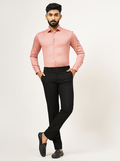 Dusty Pink Solid Slim Fit Party Wear Shirt | Wyre
