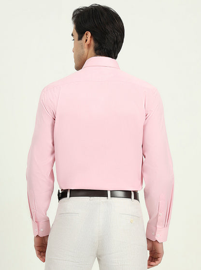 Pink Solid Regular Fit Formal Shirt | Greenfibre