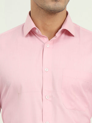 Pink Solid Regular Fit Formal Shirt | Greenfibre
