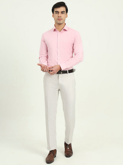 Pink Solid Regular Fit Formal Shirt | Greenfibre