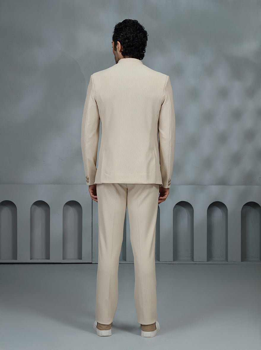 Fawn Solid Jodhpuri Suit | JadeBlue
