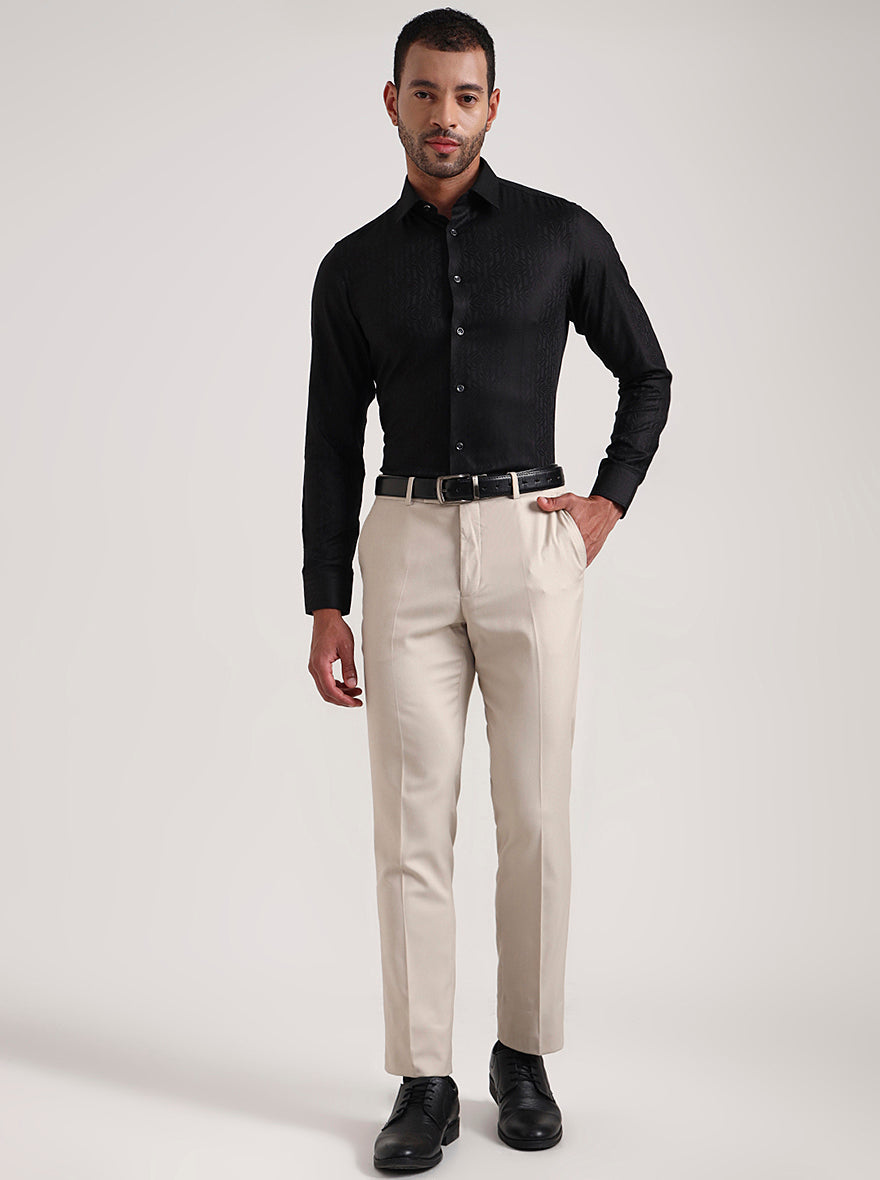 Black Printed Slim Fit Party Wear Shirt | Wyre