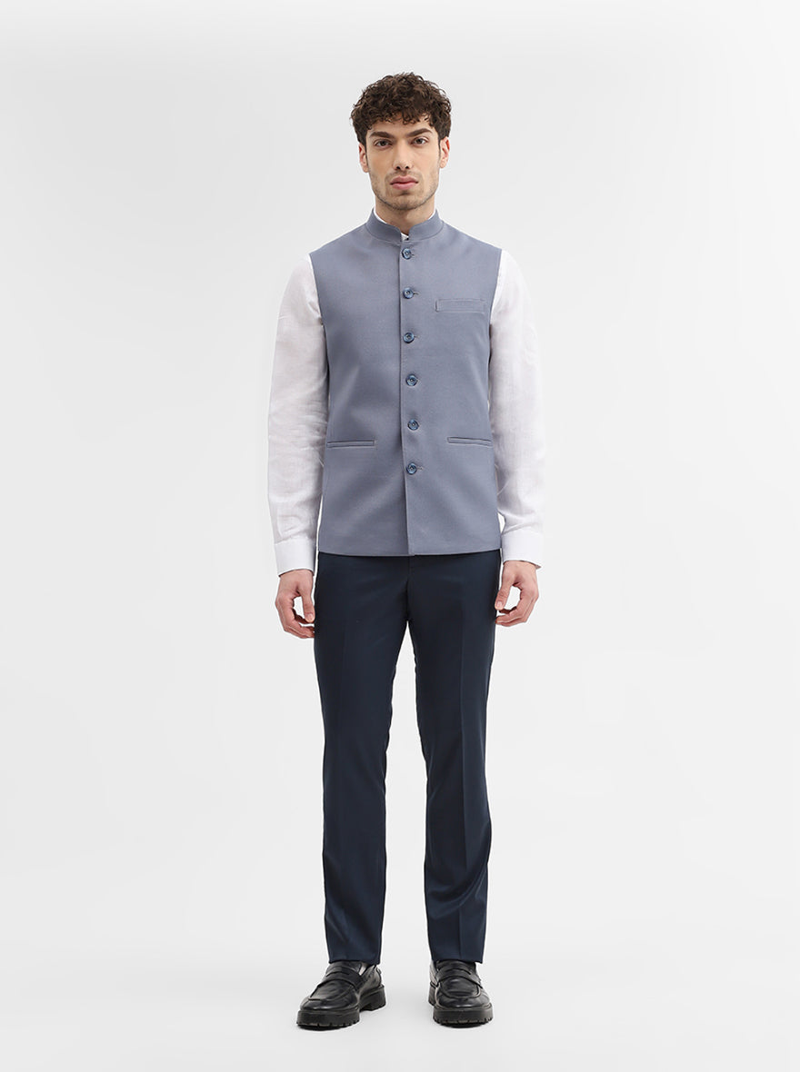 Grey Solid Regular Fit Modi Jacket | JadeBlue