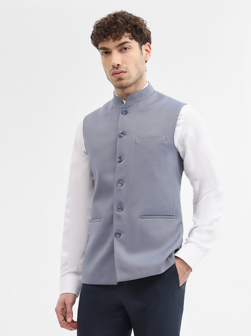 Grey Solid Regular Fit Modi Jacket | JadeBlue