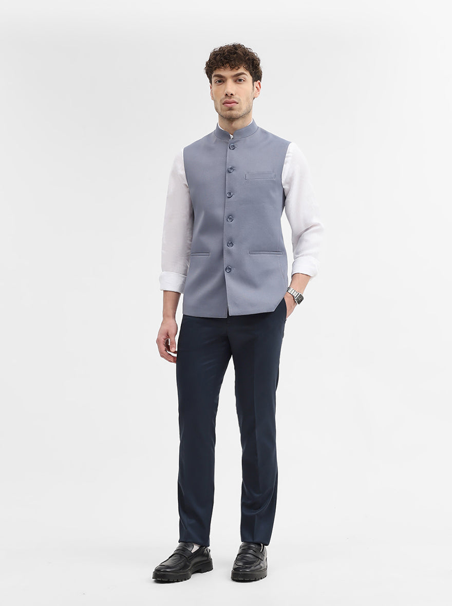 Grey Solid Regular Fit Modi Jacket | JadeBlue