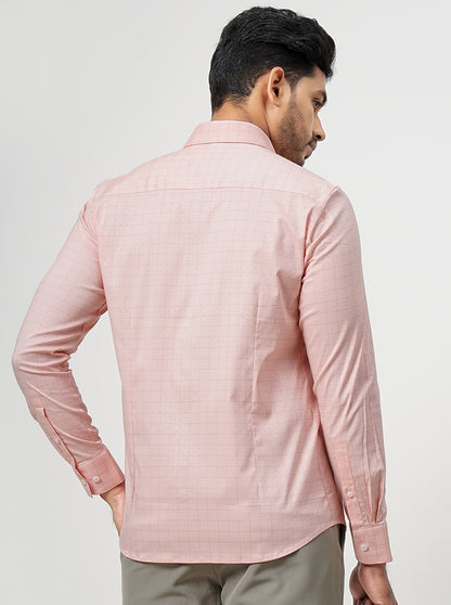 Pink Checked Slim Fit Formal Shirt | JadeBlue Youth