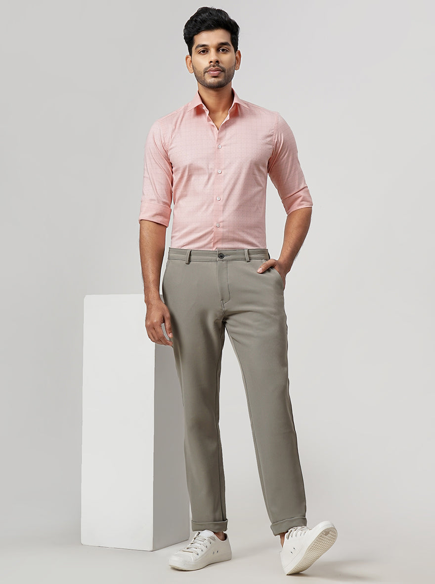 Pink Checked Slim Fit Formal Shirt | JadeBlue Youth