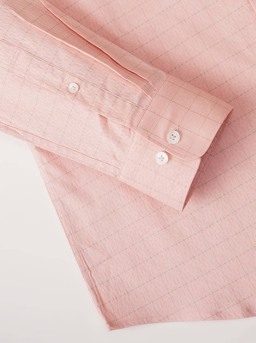 Pink Checked Slim Fit Formal Shirt | JadeBlue Youth