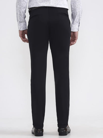 Black Solid Slim Fit Club Wear Trouser | Wyre