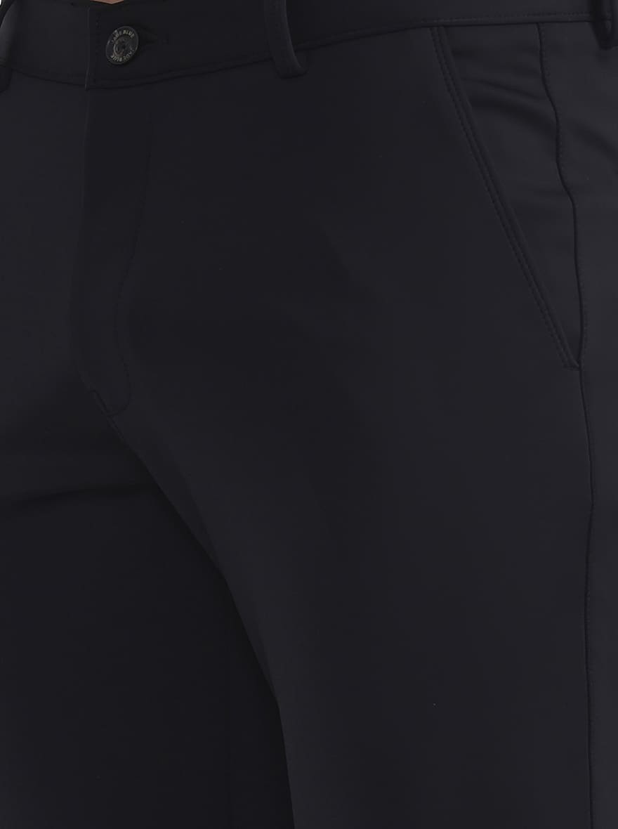 Black Solid Slim Fit Club Wear Trouser | Wyre