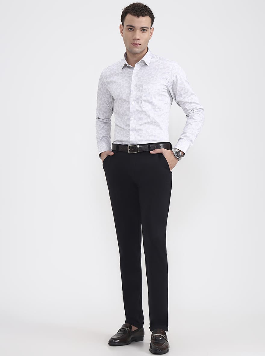 Black Solid Slim Fit Club Wear Trouser | Wyre