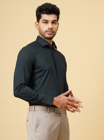 Dark Green Solid Slim Fit Party Wear Shirt | Wyre