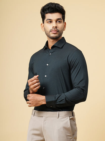 Dark Green Solid Slim Fit Party Wear Shirt | Wyre