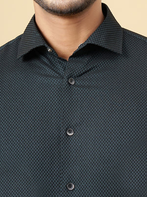 Dark Green Solid Slim Fit Party Wear Shirt | Wyre