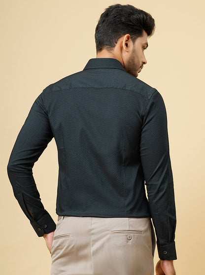 Dark Green Solid Slim Fit Party Wear Shirt | Wyre
