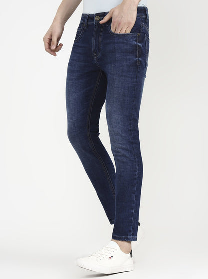 Mid Nebula Blue Solid Rider Fit Jeans | JadeBlue
