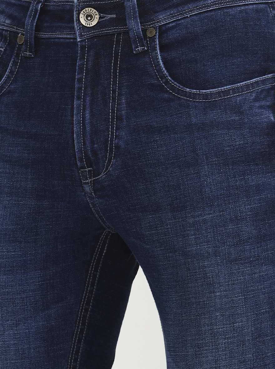 Mid Nebula Blue Solid Rider Fit Jeans | JadeBlue