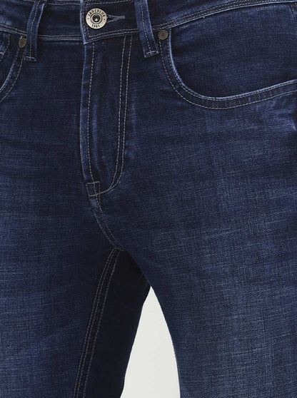 Mid Nebula Blue Solid Rider Fit Jeans | JadeBlue