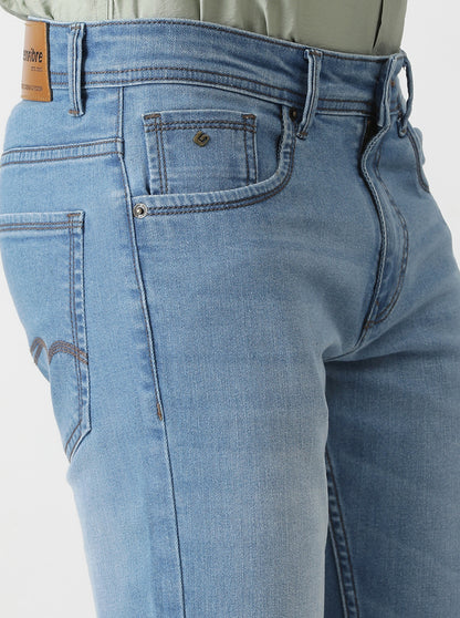 Light Blue Washed Straight Fit Jeans | Greenfibre