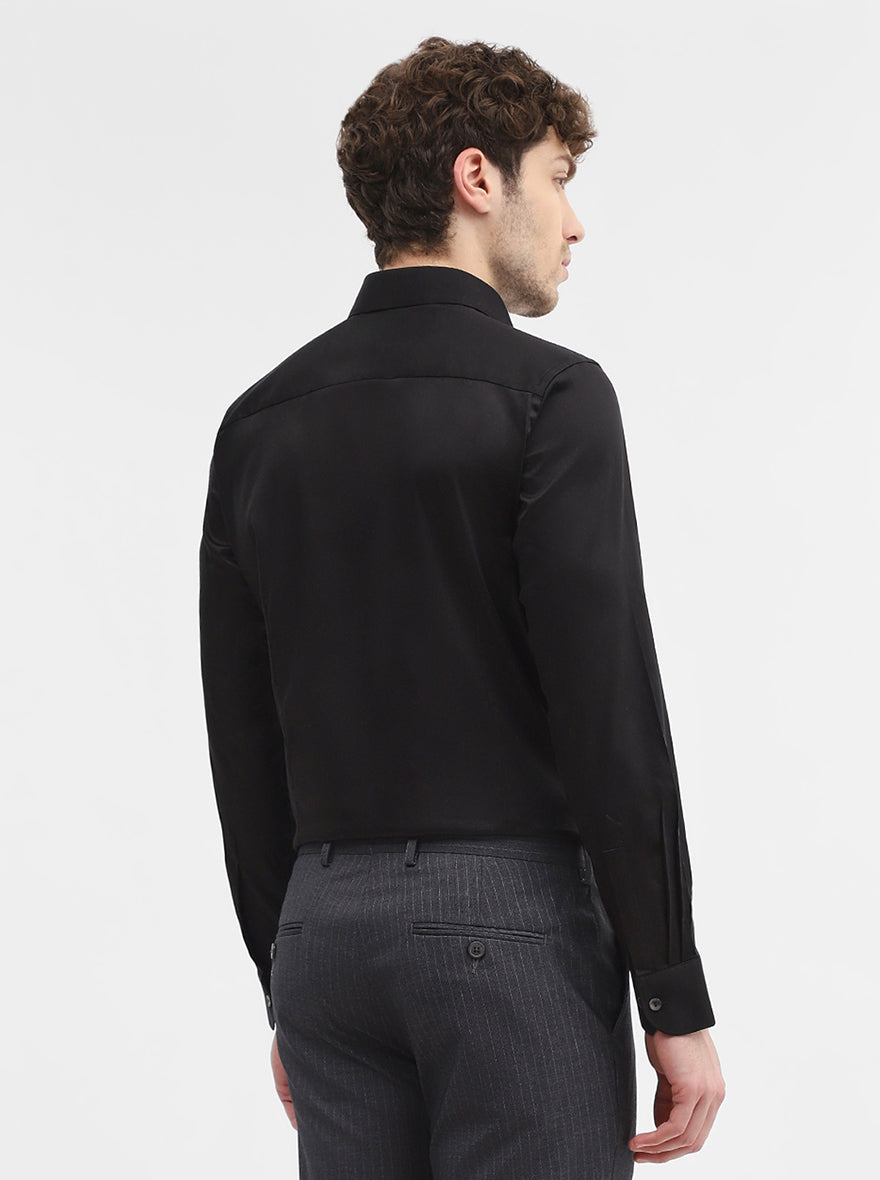 Black Solid Slim Fit Party Wear Shirt | Wyre