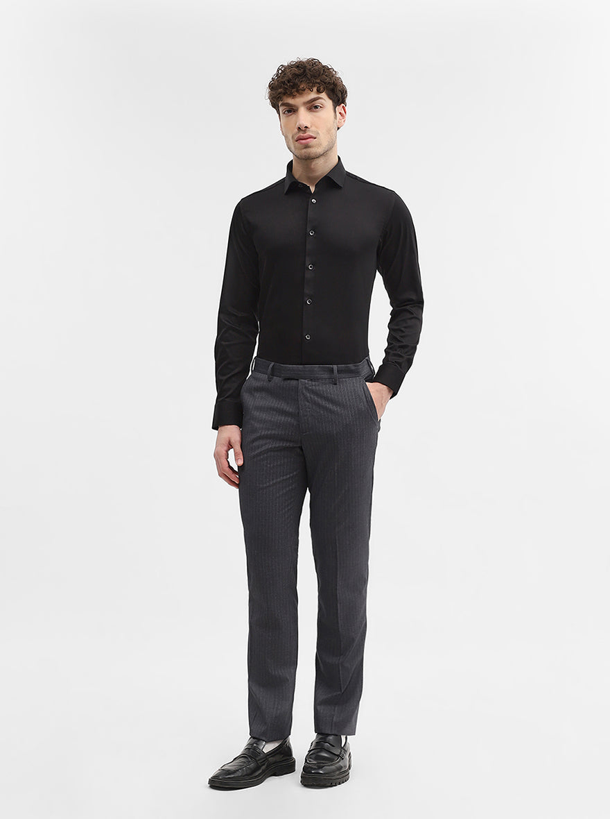 Black Solid Slim Fit Party Wear Shirt | Wyre