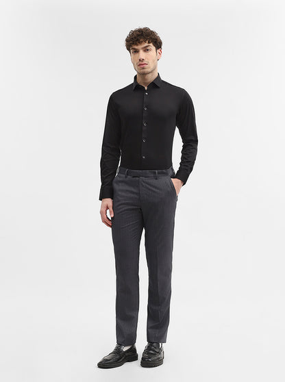 Black Solid Slim Fit Party Wear Shirt | Wyre