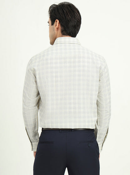 Pista Green Checked Slim Fit Formal Shirt | Greenfibre