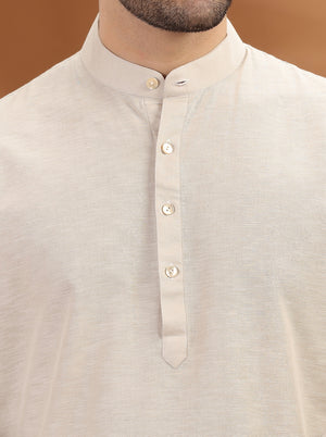 Fawn Solid Modi Kurta | JadeBlue
